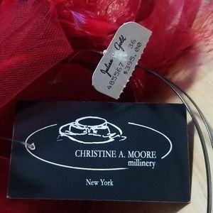 Christine A Moore Millinery Wool Felt Feathers Hat